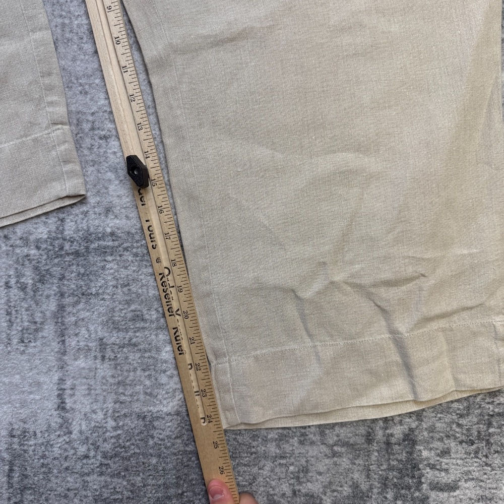 J Jill Pants Womens XL Beige Love Linen Wide Leg Crop Pull On Lagenlook Resort - Picture 6 of 8